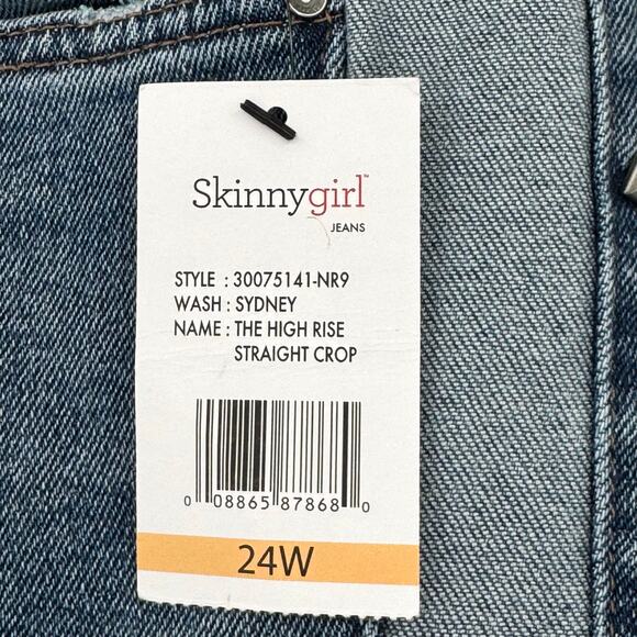 NWT Skinnygirl Plus Sydney Two-Tone Studded Cropped Straight Jean Size 24W 3X - Picture 11 of 16